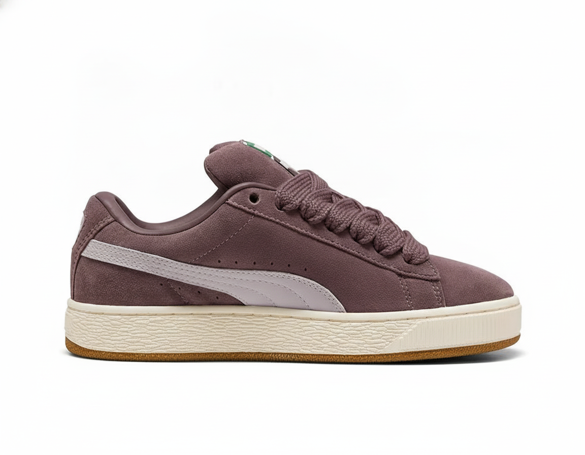 Zapatilla Urbana Mujer de Gamuza con Suela Gruesa Morada