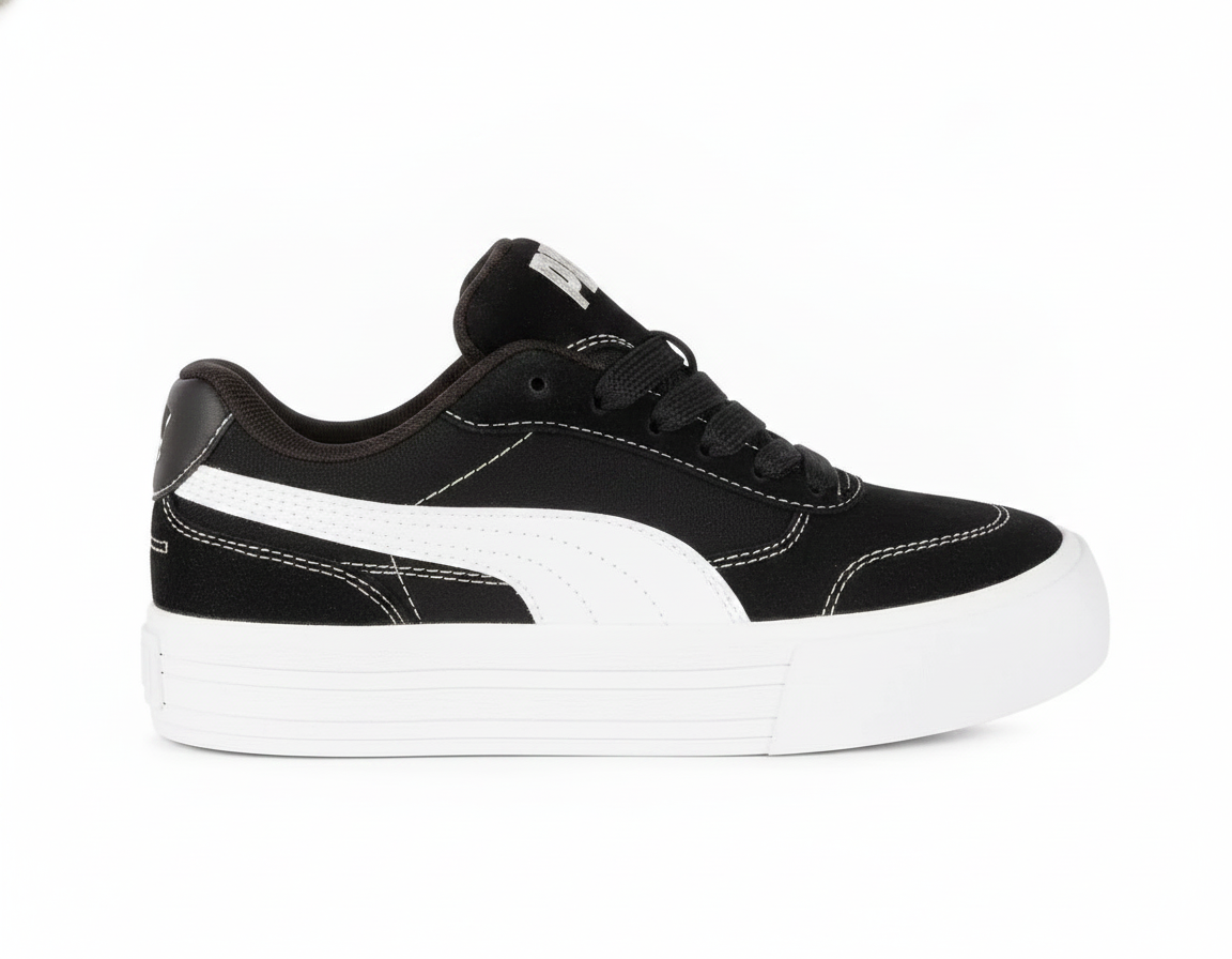 Zapatilla Urbana Juvenil Negra con Cordones Estilo Clásico