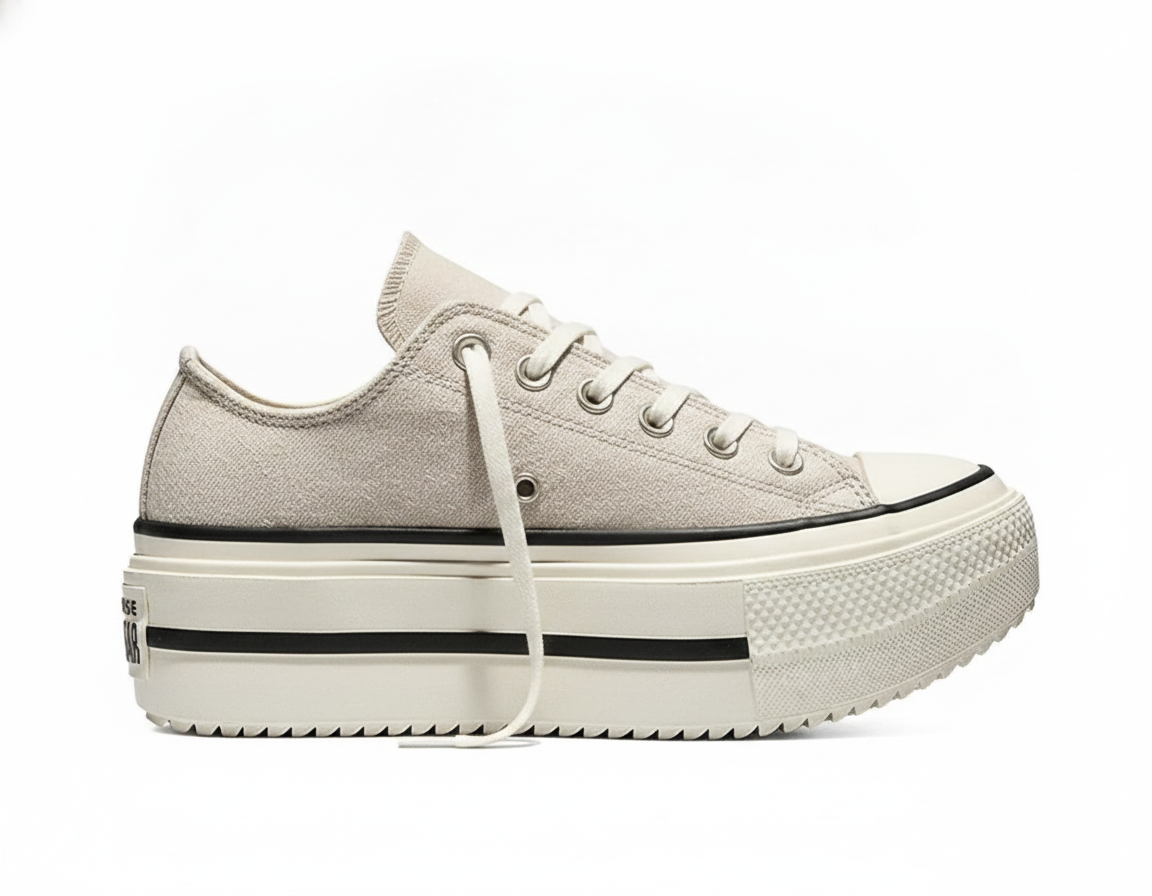 Zapatilla Urbana con Plataforma Mujer Beige