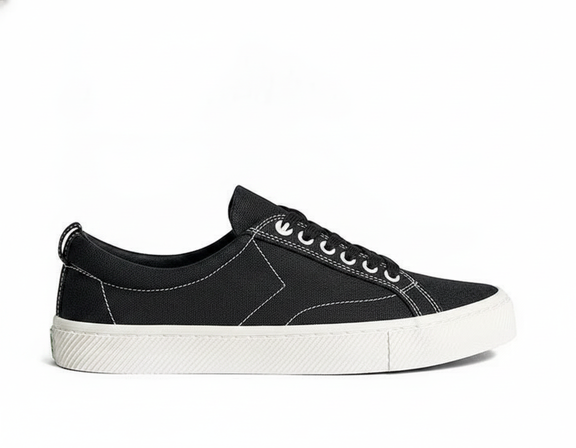 Zapatilla de Lona Baja Hombre Negra
