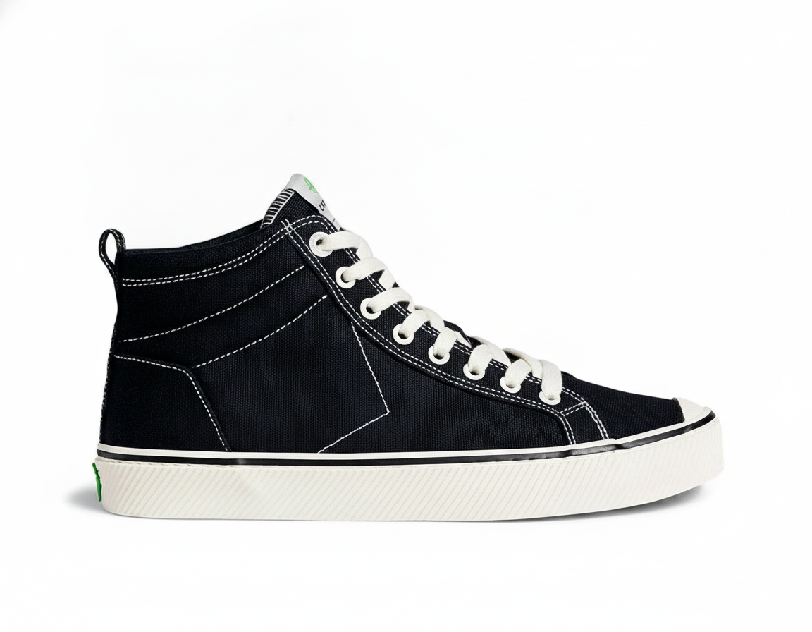 Zapatilla Lona Caña Alta Mujer Negra - Estilo y Comodidad Urbana