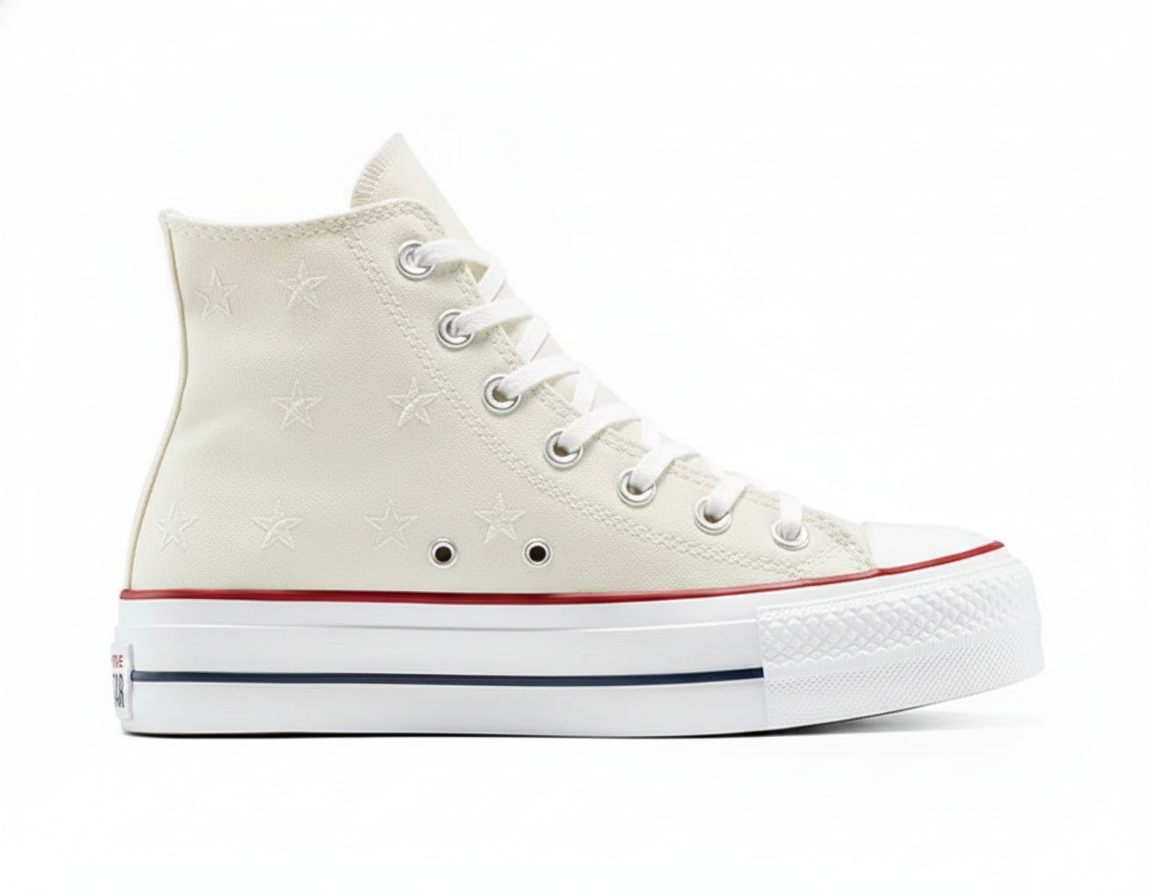 Zapatillas Plataforma Casuales de Lona Mujer Blancas