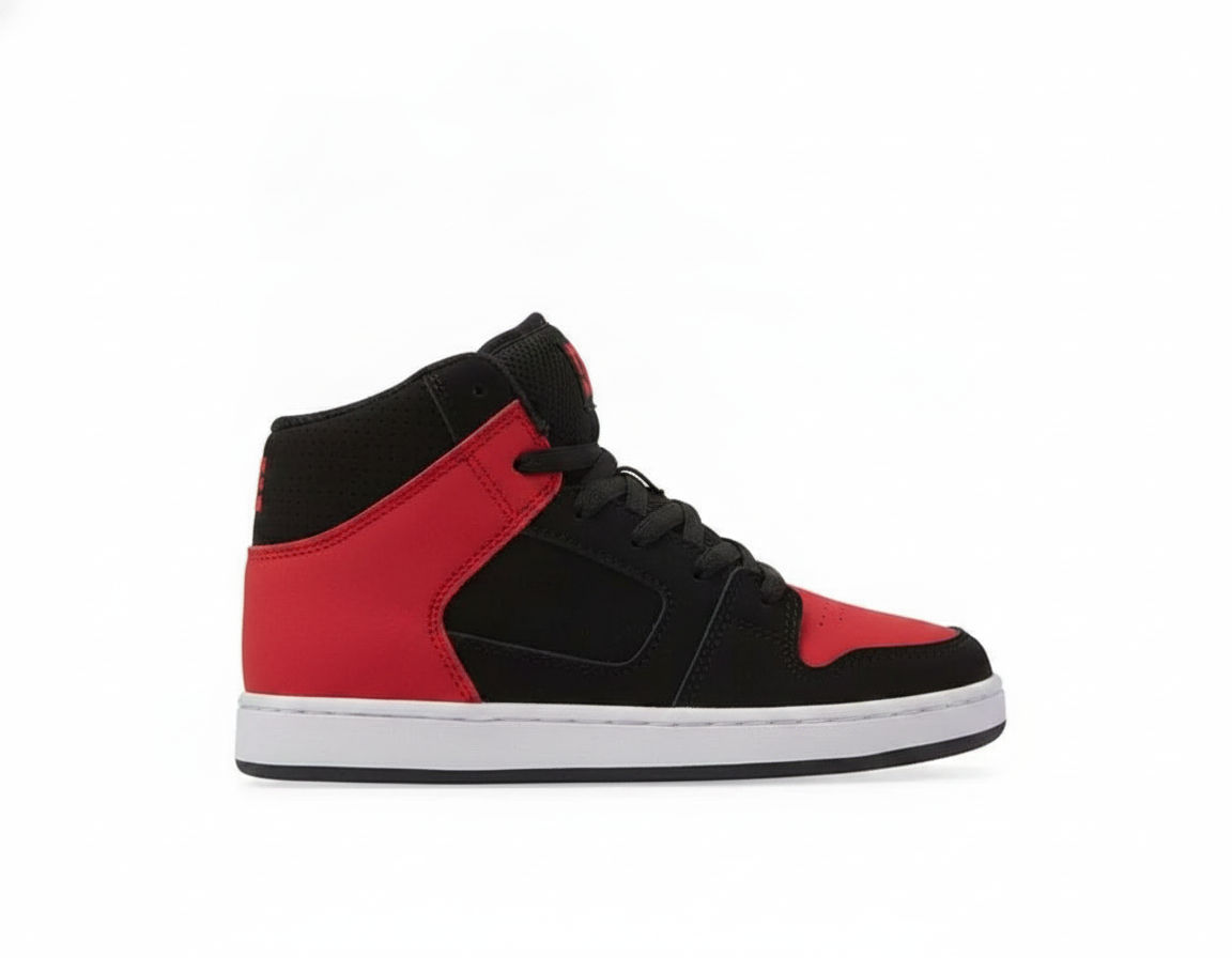 Zapatilla Urbana Casual Niños Caña Alta - Rojo, Negro, Blanco