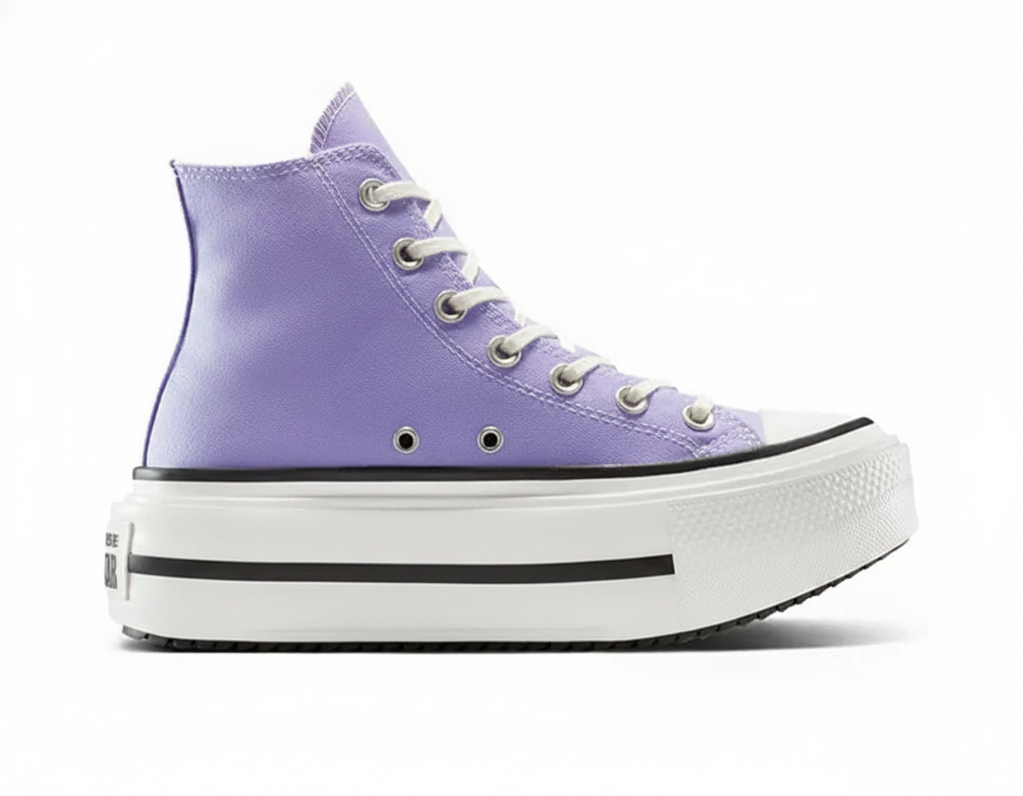 Zapatillas Plataforma Mujer Morado Caña Alta