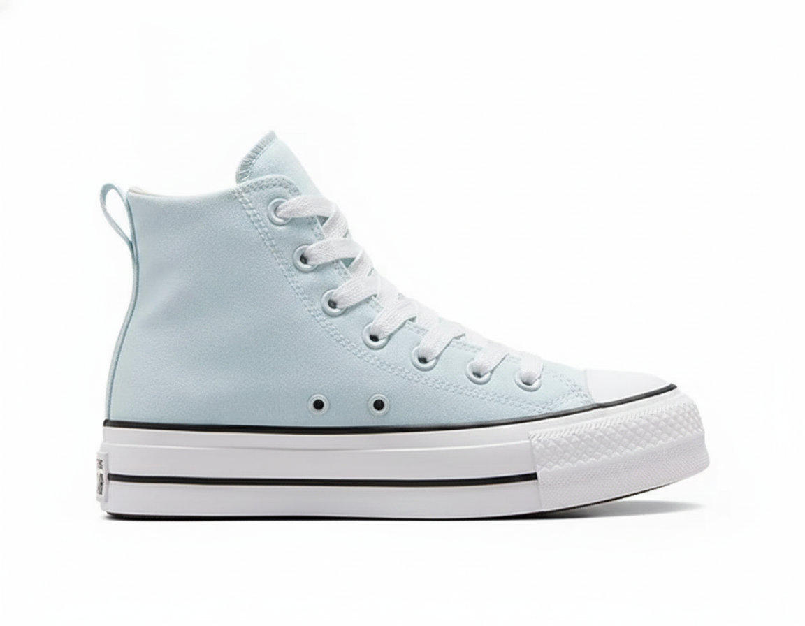 Zapatilla Urbana Plataforma Estilo Retro Mujer Celeste