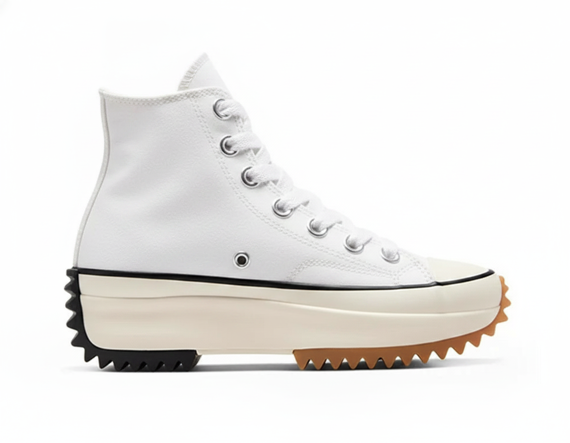 Zapatilla Urbana de Caña Alta Plataforma Mujer Blanca