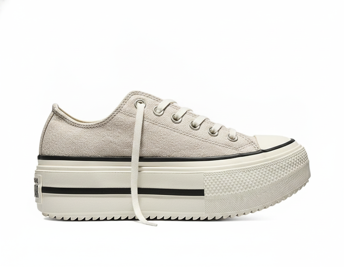Zapatilla Urbana Plataforma Mujer Beige