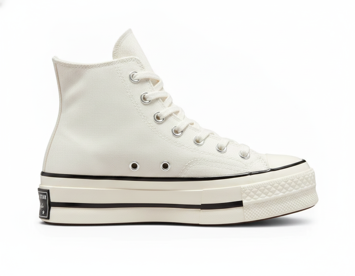 Zapatilla Urbana Unisex con Plataforma y Caña Alta - Blanco