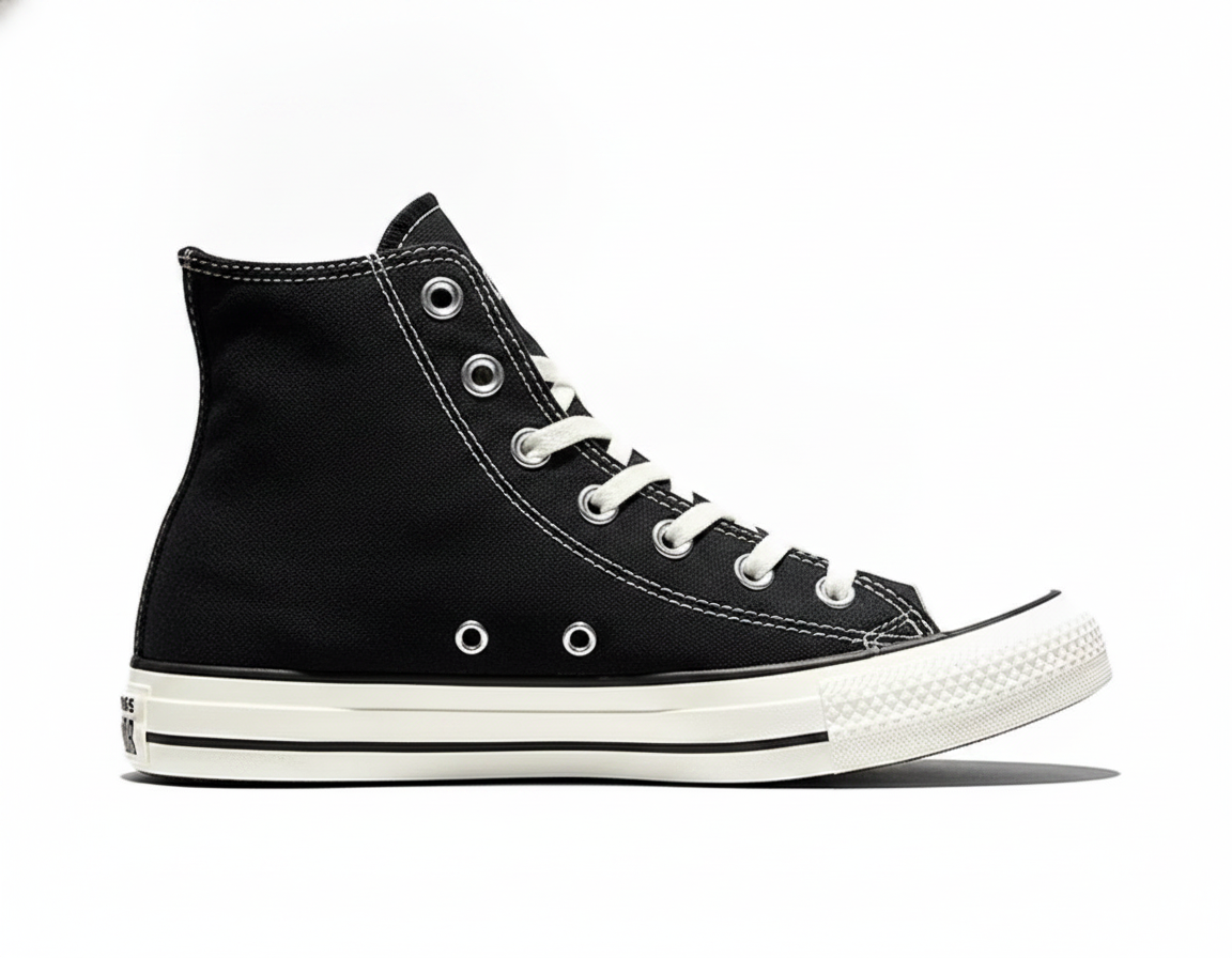 Zapatillas Casual Altas para Mujer - Diseño Romántico Negro