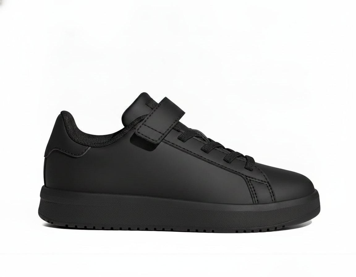 Zapatillas Infantiles Casuales Velcro Suela Flexible Negro