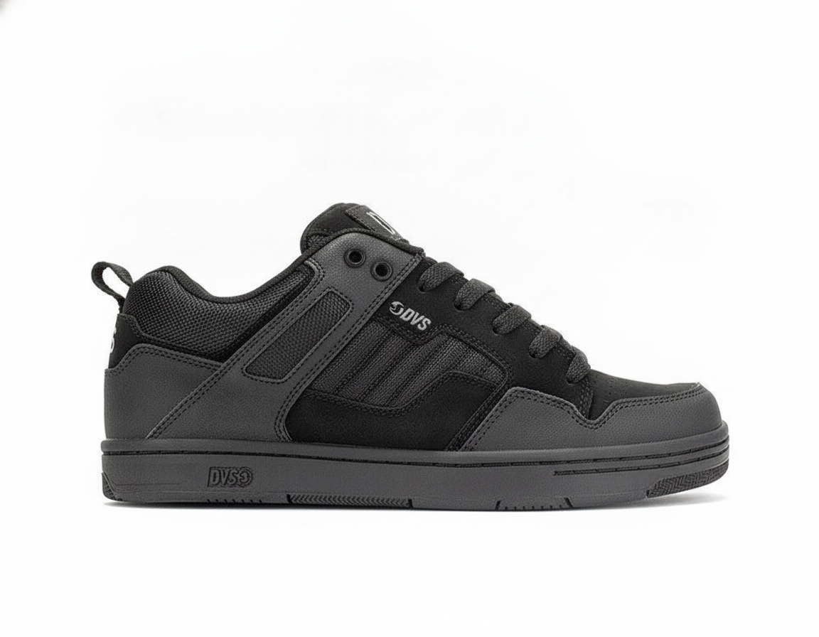 Zapatilla Urbana Skate Hombre Negra Monocolor