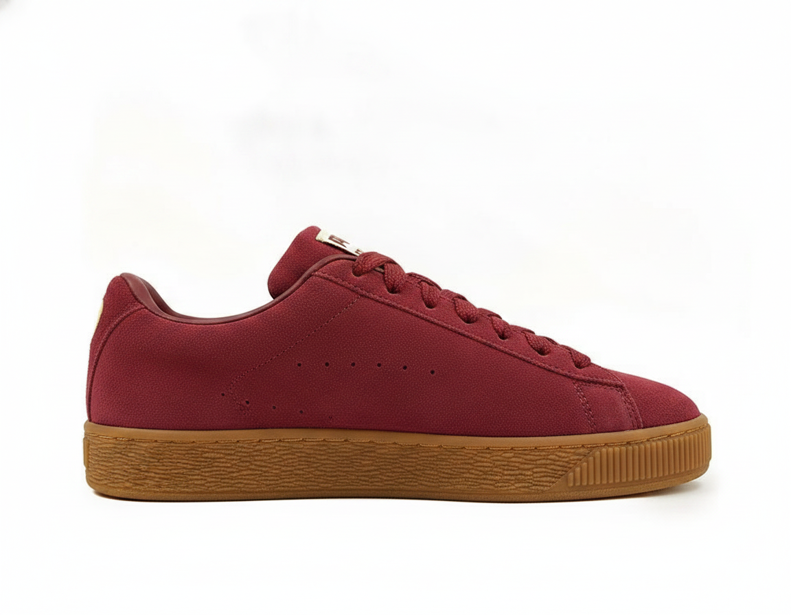 Zapatilla Urbana de Gamuza Acolchada Unisex Burdeo