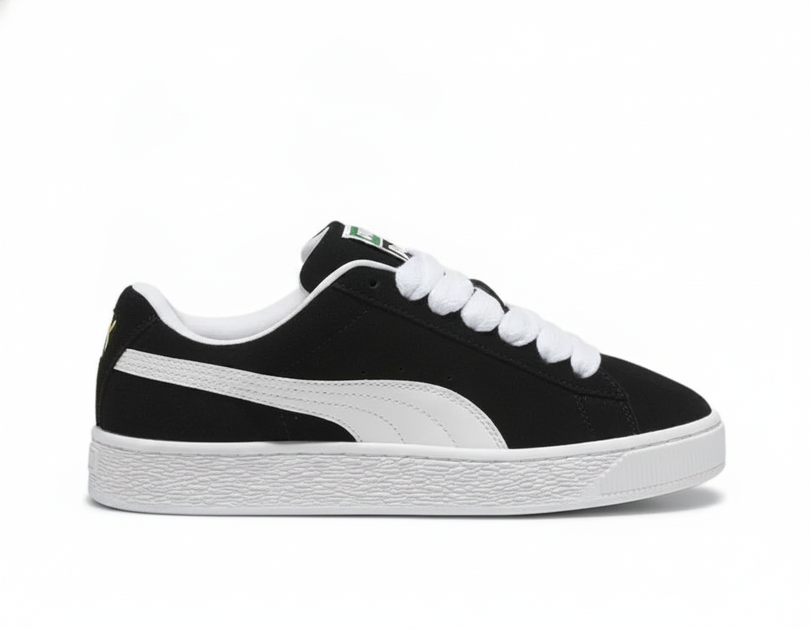 Zapatillas urbanas mujer, gamuza, estilo robusto, negras.