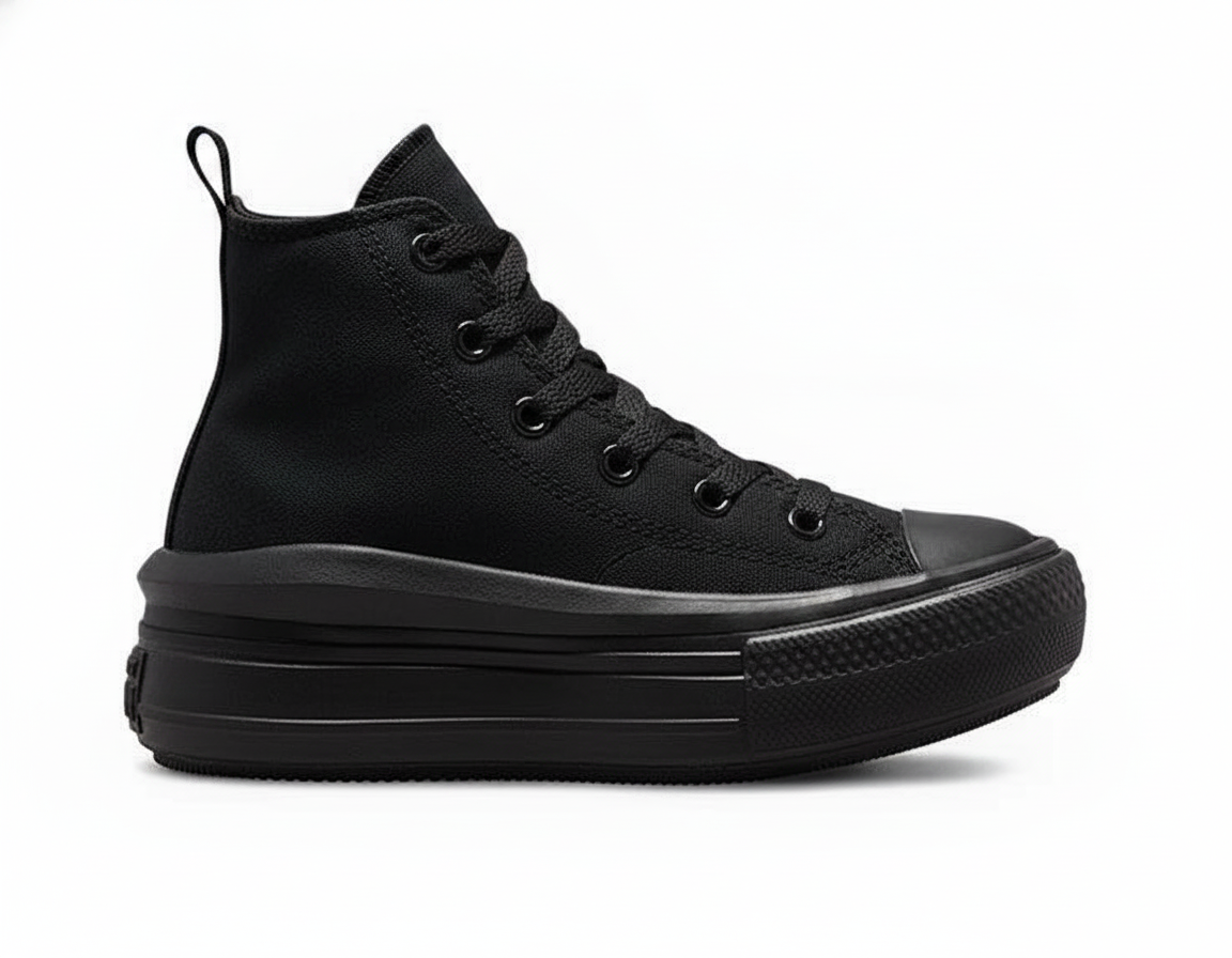 Zapatilla Urbana Plataforma Lona Negra Niños/as