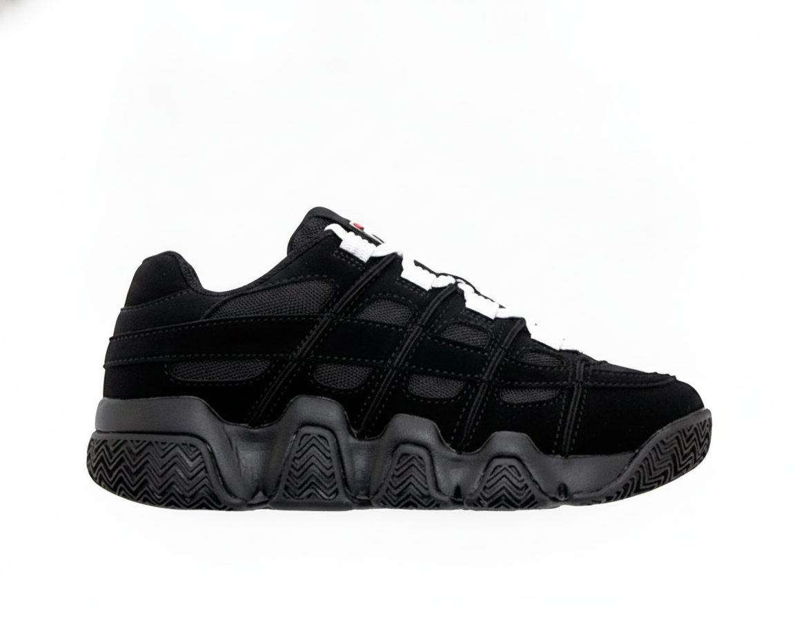 Zapatillas Urbanas Negras Hombre - Estilo Retro Robusto