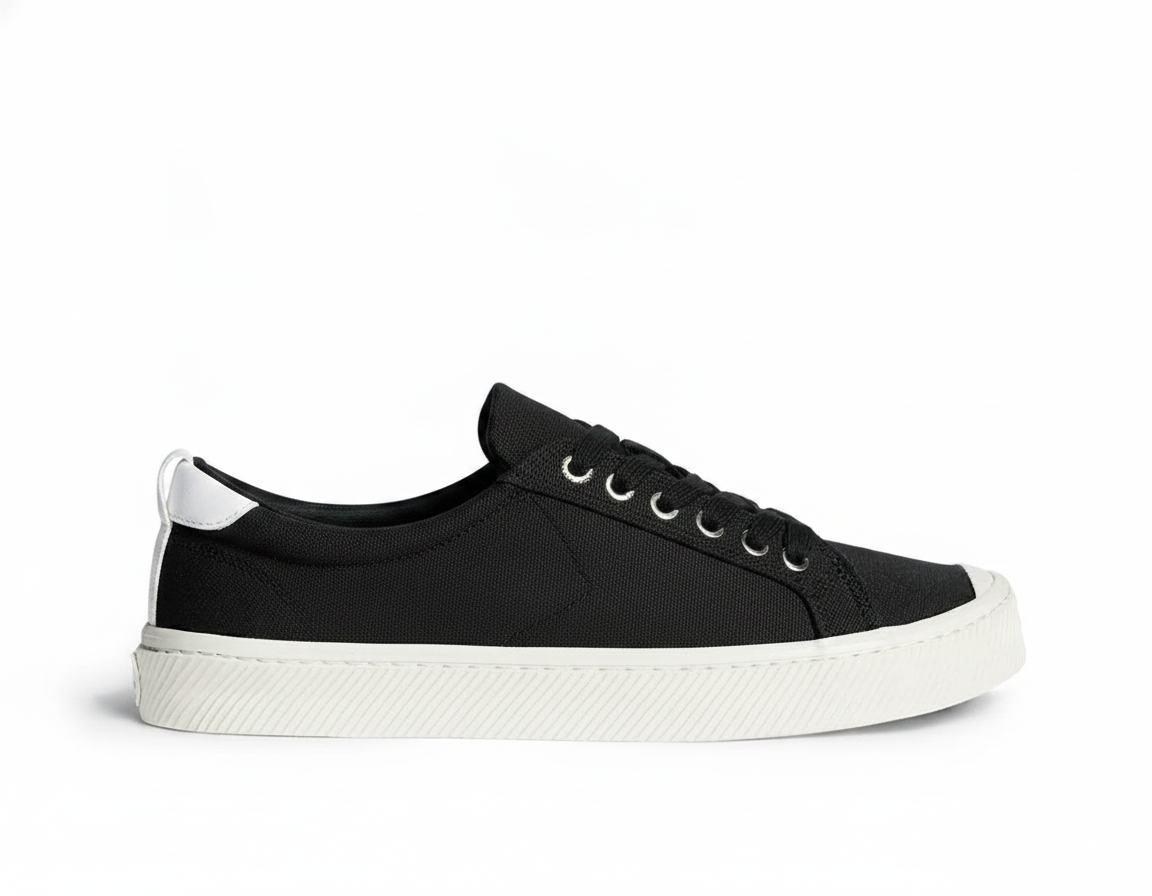 Zapatilla casual urbana de lona para hombre, color negro