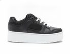 Zapatilla Urbana Plataforma en Cuero para Mujer - Negro