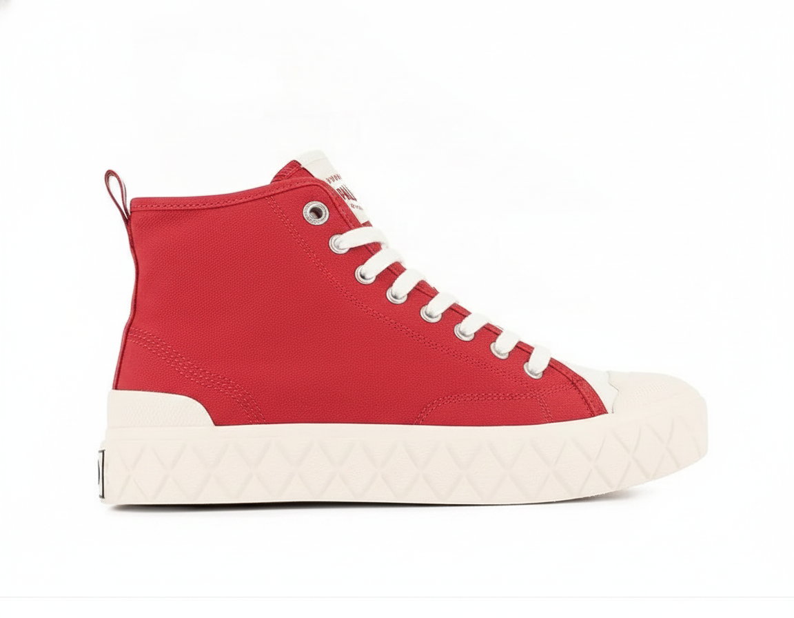 Zapatilla Botín Casual Unisex de Lona Color Rojo