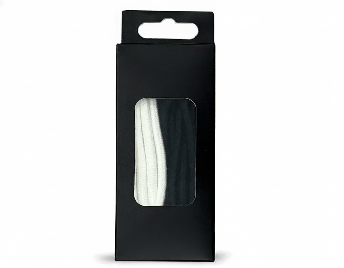 Cordones para Zapatillas Redondos Unisex Negro-Blanco