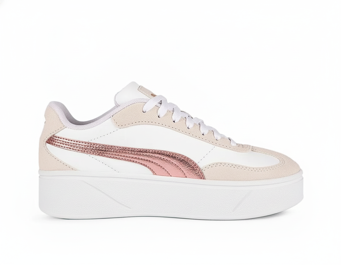 Zapatillas con Plataforma Casual Mujer Blanco Metálico