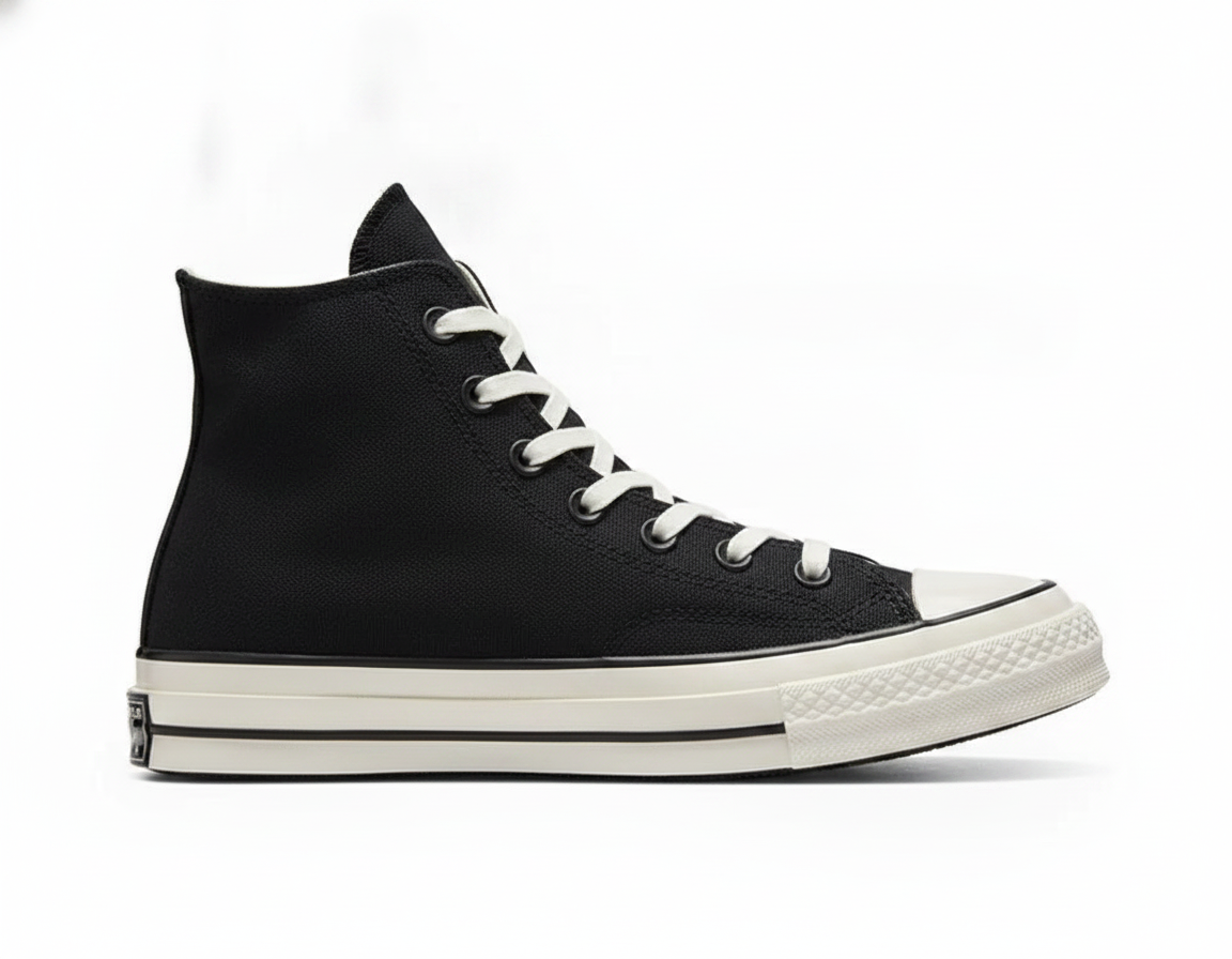 Zapatillas de Lona Altas Clásicas para Mujer Negras