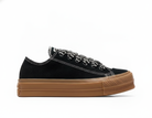 Zapatilla Urbana Plataforma Mujer Negro Estilo Retro