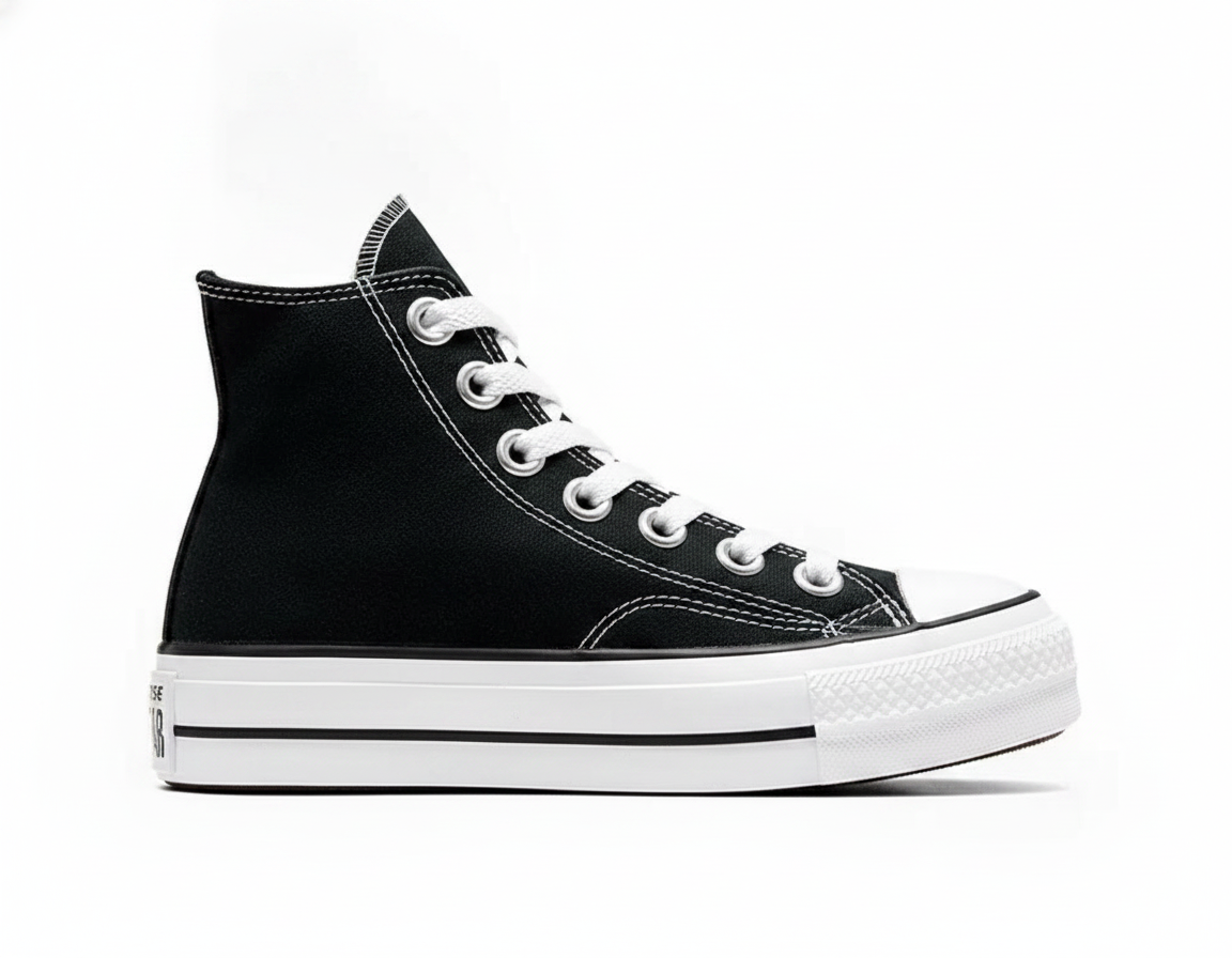 Zapatilla Urbana Plataforma Diseño Elevado Mujer Negro