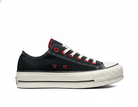 Zapatillas Plataforma de Lona Mujer Negro-Rojo Diseño Corazones
