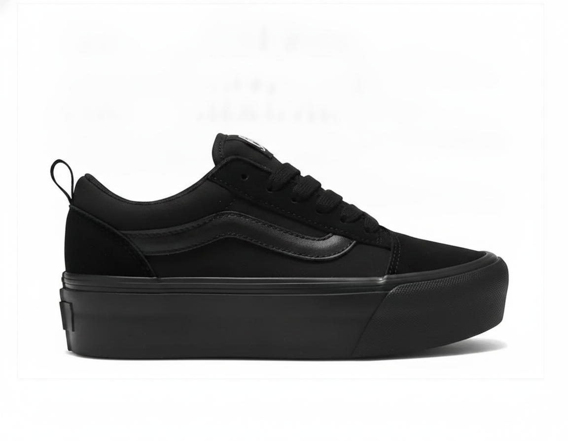 Zapatillas Urbanas de Plataforma para Mujer - Negro Monocromático