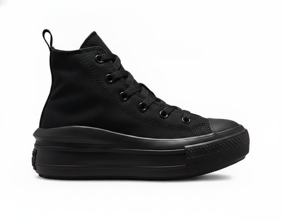 Zapatilla Urbana con Plataforma para Niños Negra